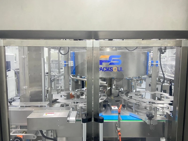 Irregular Cosmetic Bottle Labeling Machine - bottle feeding and photoelectric sensor